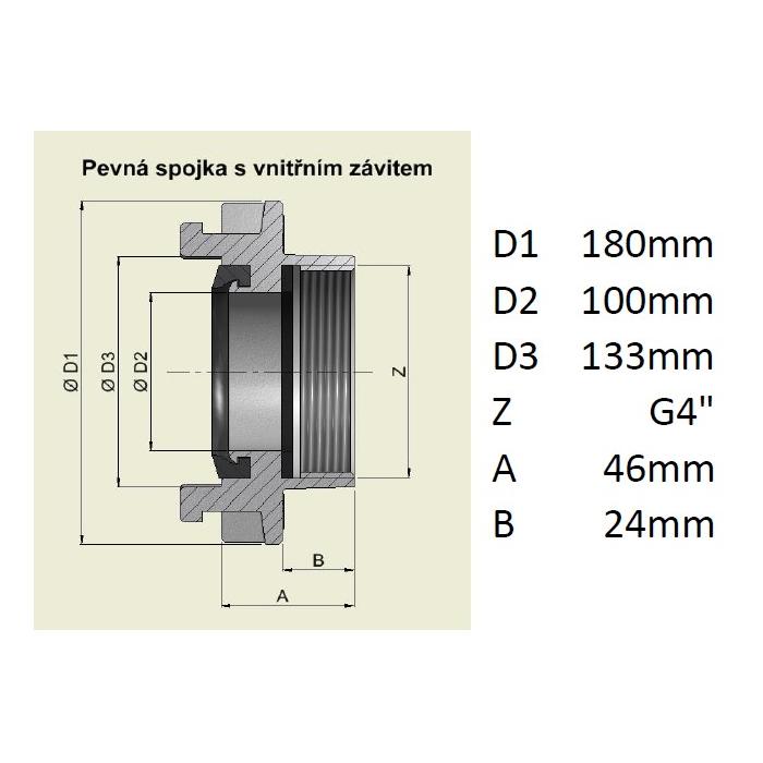 Fire-resistant fixed coupling A110 Al